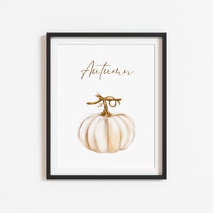Autumn prints and decor, neutral pumpkin home accessories, fall wall artA4, A5, 5X7, 4X6, 8X10 gloss image 2