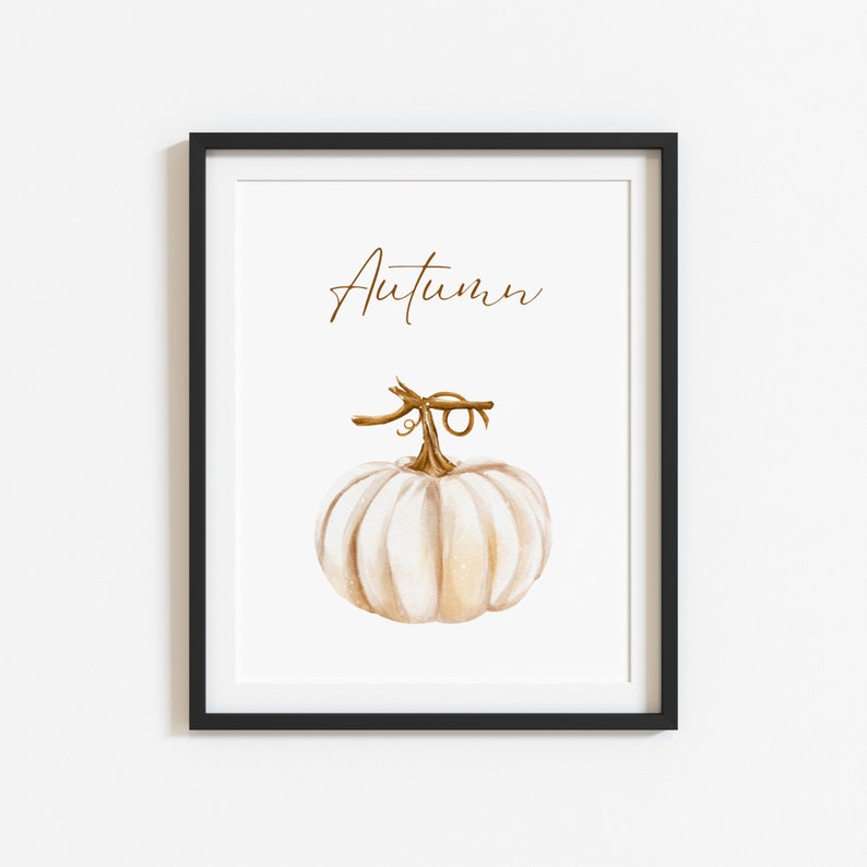 Autumn prints and decor, neutral pumpkin home accessories, fall wall artA4, A5, 5X7, 4X6, 8X10 gloss image 2