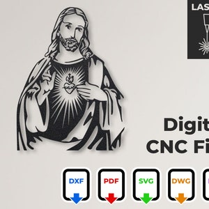 Jesus Face design for cnc laser - Christian religion perfect for home decor, office wall. For cutting and carving in wood,metal