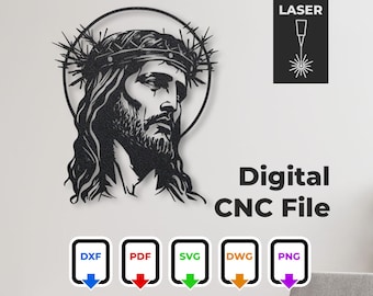 Jesus Face CNC Laser Design: Christian Home Decor (Digital Files)