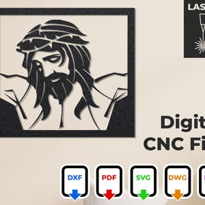 Jesus Face CNC Laser Cut Design: Christian Home Decor (Digital Download)