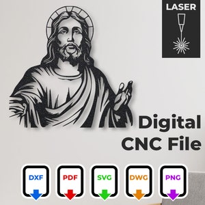 Jesus Face CNC Laser Cut File: Christian Home Decor (Digital Download)