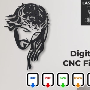 Jesus Face CNC Laser Cut File: Christian Home Decor (Digital Download)