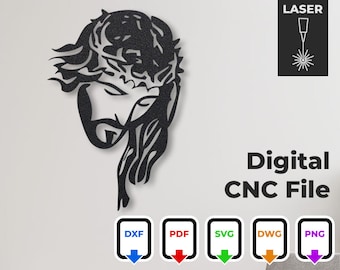 Jesus Face CNC Laser Cut File: Christian Home Decor (Digital Download)