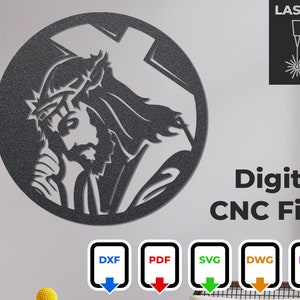 Jesus Face CNC Laser Design: Christian Home Decor (Digital Download)