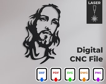 Jesus Face CNC Laser Design: Christian Home Decor (Digital File)