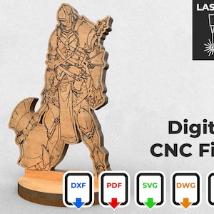 Warrior Miniature CNC Laser Cut File: Dungeons and Dragons RPG (Digital Download)