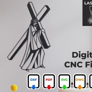 Jesus Cross CNC Laser Cut File: Christian Home Decor (Digital Download)