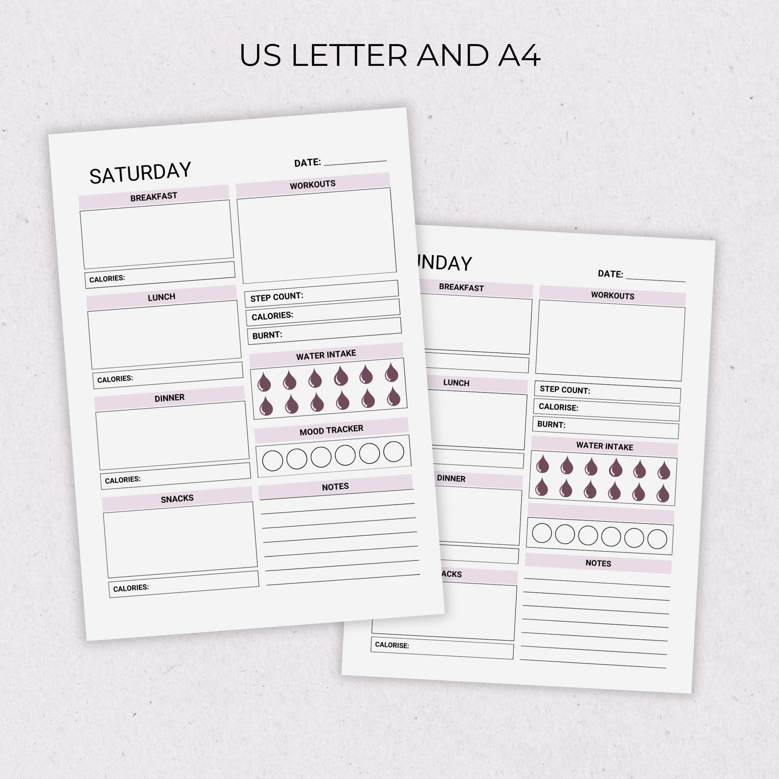 7 Day Food Diary Printable, Calorie Tracker, Instant Download, Daily ...