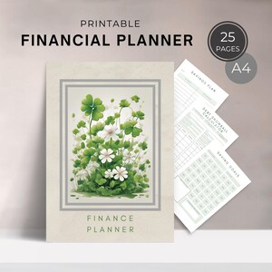 Printable Budget Tracker, Financial Organizer, Instant Download, Personal Finance, Monthly Budget, Financial Organizer, A4 Size