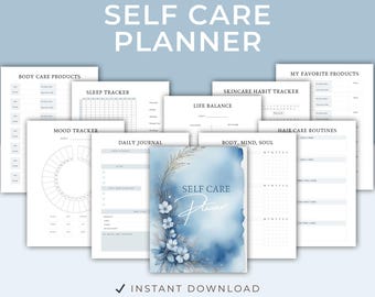 Self Care Planner Beauty Journal, Wellness PDF, Skin Care Routine Organizer, Beauty Influencer Gift, 2 Sizes, Printable and Digital