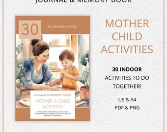 Journal imprimable d'activités d'intérieur, Liens parent-enfant, Souvenirs de famille, Travaux manuels pour enfants, Téléchargement instantané, Économique