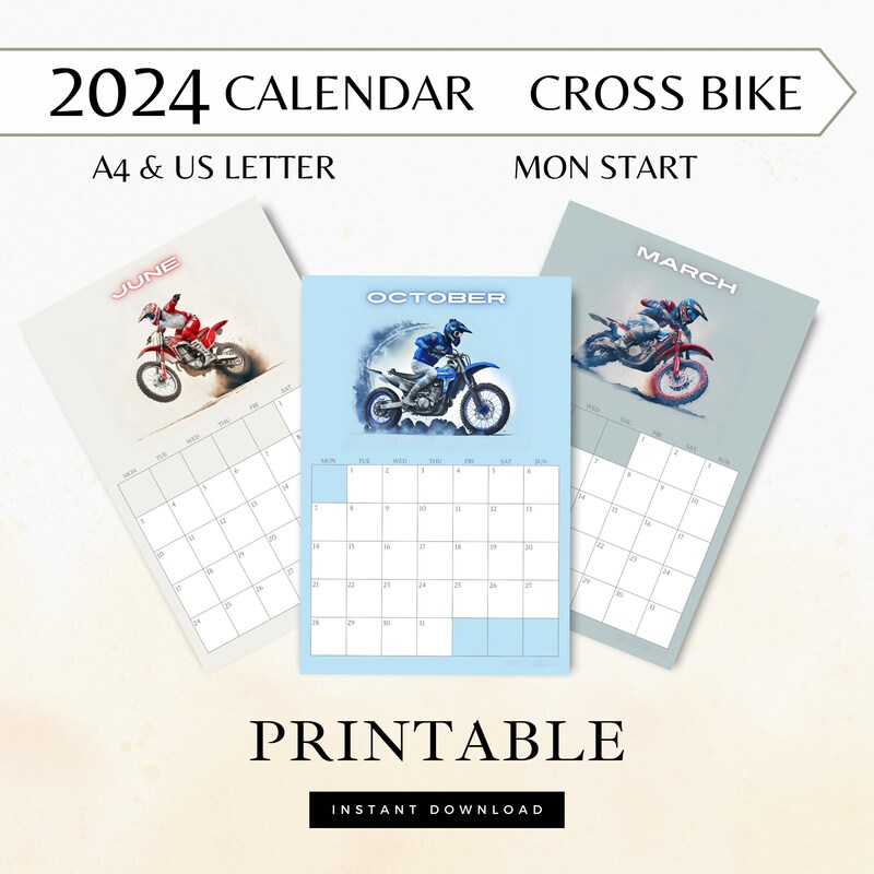 Motorcycle Calendar 2025 Etsy