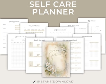 Self-Care Beauty Journal: wellness-organizer, huidverzorgingsroutine (afdrukbare digitale pdf)