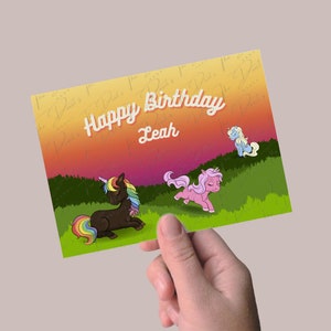 Editable Unicorn Birthday Card