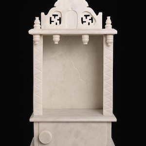 Compact Size Marble Temple for Home pooja, White marble mandir