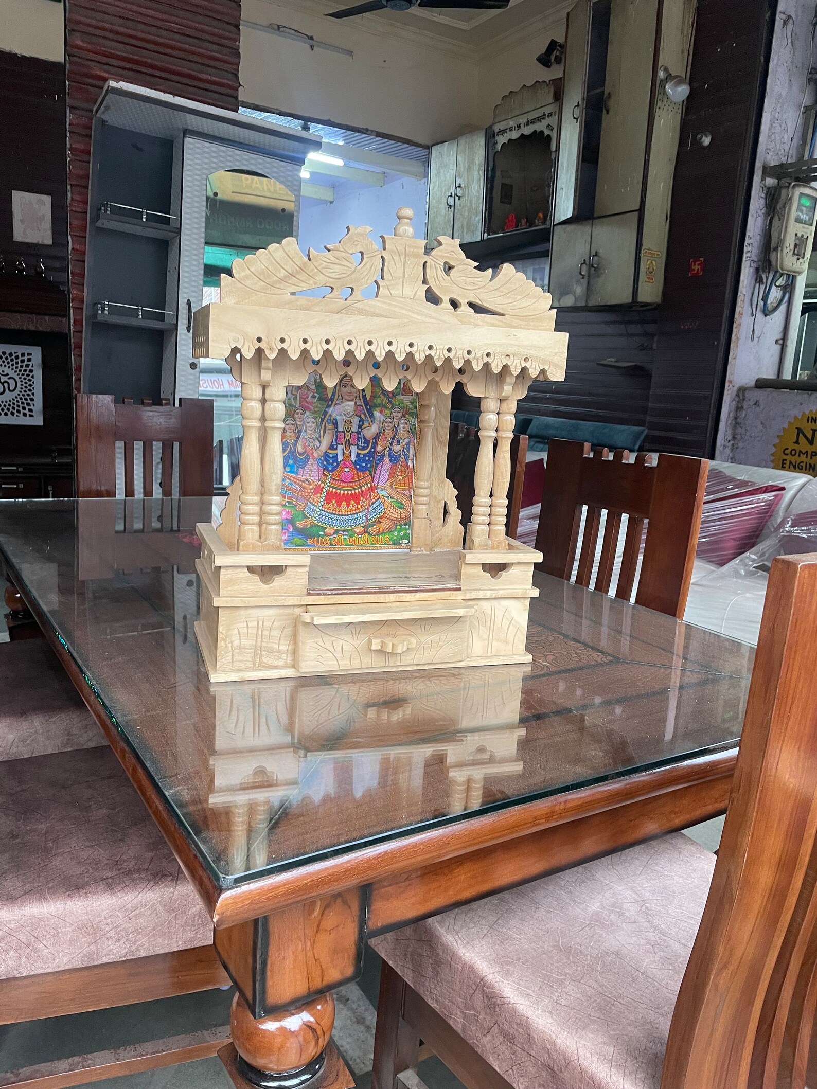 New Design 45cm Compact Size Temple for Home, Pooja Mandir Home ...