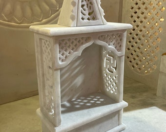 15インチのコンパクトなマクラナ大理石寺院、家庭用、プージャマンディール