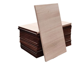 Rectángulos de contrachapado de álamo de 15x9 cm vendidos en paquetes de 10 - espesor 5 mm - Calidad B/BB - Para corte y grabado láser - Creaciones