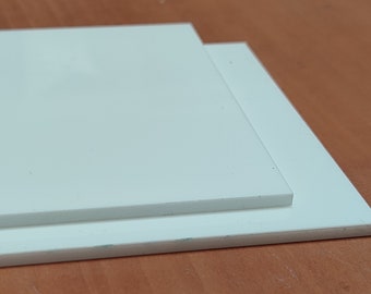 Placa de PMMA acrílico blanco opaco - Para bricolaje, corte y grabado láser - Formato y espesor a elegir - Corte a medida
