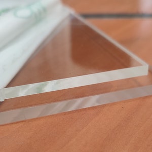 Plaque de PMMA acrylique transparent - Pour bricolage, découpe et gravure au laser - Format et épaisseur à choisir - Découpe sur mesure