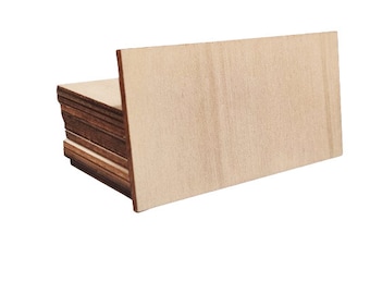 Rectángulos de contrachapado de álamo de 12x7 cm vendidos en paquetes de 10 - espesor 3 mm - calidad B/BB - Para corte y grabado láser, creaciones