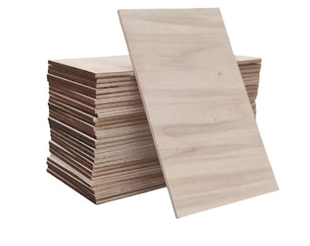 Rectángulos de contrachapado de álamo de 15x9 cm vendidos en paquetes de 10 - espesor 3 mm - Calidad B/BB - Para corte y grabado láser, creaciones