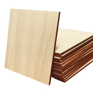 Populieren multiplex vierkant 10x10cm verkocht in verpakkingen van 10 - dikte 3 mm - B/BB kwaliteit - Voor lasersnijden en graveren of doe-het-zelf