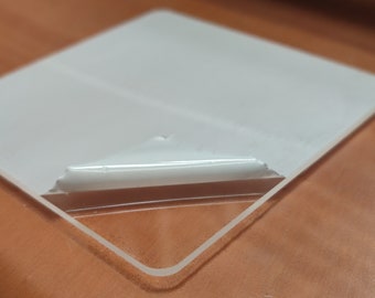 Placa de PMMA transparente, espesor 2 mm, forma cuadrada - 9 x 9 cm - Bordes redondeados - Bricolaje y grabado láser
