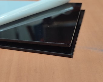 Placa de PMMA acrílico negro opaco - Para bricolaje, corte y grabado láser - Formato y espesor a elegir - Corte a medida