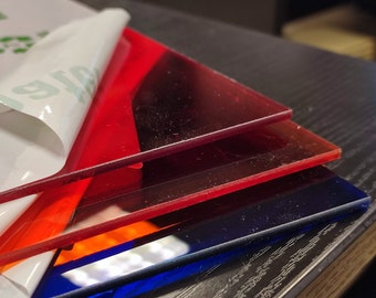 Lámina de plexiglás PMMA de color transparente - Para bricolaje, corte láser y grabado - Varios colores y tamaños disponibles