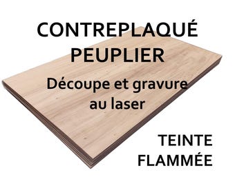 Tablero de madera contrachapada de álamo flameado para corte y grabado láser – Madera natural creativa – Disponible en varios tamaños
