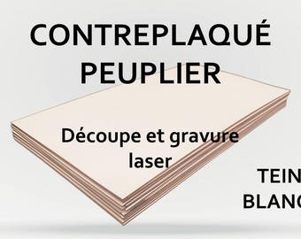 Lámina de madera contrachapada de álamo blanqueada para corte láser – Madera clara para bricolaje, grabado y manualidades – Varios tamaños