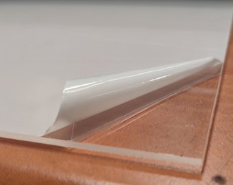 Placa de PMMA transparente, espesor 2 mm, forma cuadrada - 14 x 14 cm - Bordes rectos - Bricolaje y grabado láser