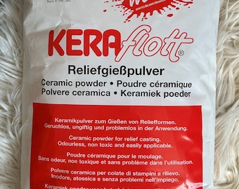 KERAflott Reliefgießpulver, Giesspulver weiß 5 kg Sack, Keramikpulver, Keraflott, weißes Pulver