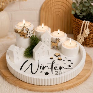 Weihnachten holzdeko tisch
