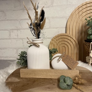 Geschenkset Vasen Trockenblumen Herz Deko Geschenk Kleinigkeit Geburtstagsgeschenk Frau Wohndeko  Boho Deko Deko Tablett