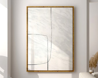 Abstract Line art Wallart Neutral Color Print Soft Grey Black Wall Art Minimalist Modern Art Arte minimalista imprimible Line Art.