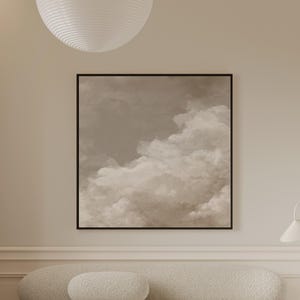 Minimalist Abstract printable Wall Art, Grey Cloud Wall Art, Neutral tone large wall art, Modern abstract print ,Wabi Sabi Wall Decor,1-151