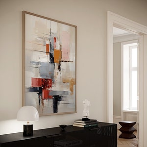 Decoração de parede minimalista abstrata, arte geométrica moderna de parede, cores pastel e pôster ocre, impressão para download, decoração de sala de estar, IMPRIMÍVEL, 1-53.