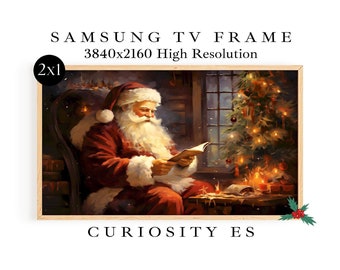 Samsung Frame TV Art,Vintage Christmas tv frame,Santa Claus Art for TV,Farmhouse Oil Painting,Christmas Decor,Christmas Wall Art,STF-30.