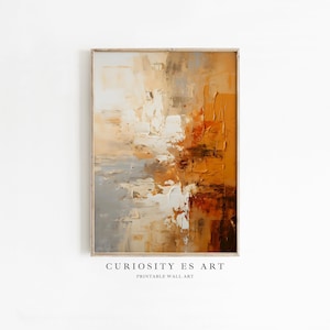 Abstracte minimalistische wandkunst voor Scandinavische inrichting, wandkunst om te downloaden, abstract schilderij om cadeau te doen, aardtinten beige wanddecoratie, 1-13.