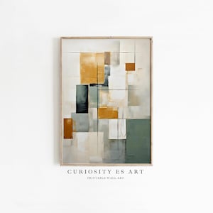 Geometric Printable Wall Art, Japandi Minimalist Decor, Neutral Abstract Art, Digital Download, Modern Boho Living Room Print, AG 1-1