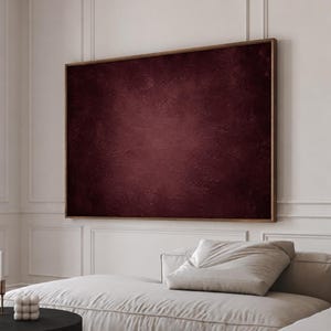 Burgundy Abstract Canvas Wall Art, Modern Luxury Framed Canvas, Minimal Wine Red Abstract Art, Designer Art, Statement Canvas CA-282