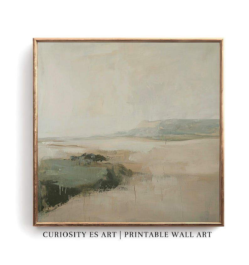 Abstract Landscape Wall Art, Beige Sage Green Neutral Printable ...