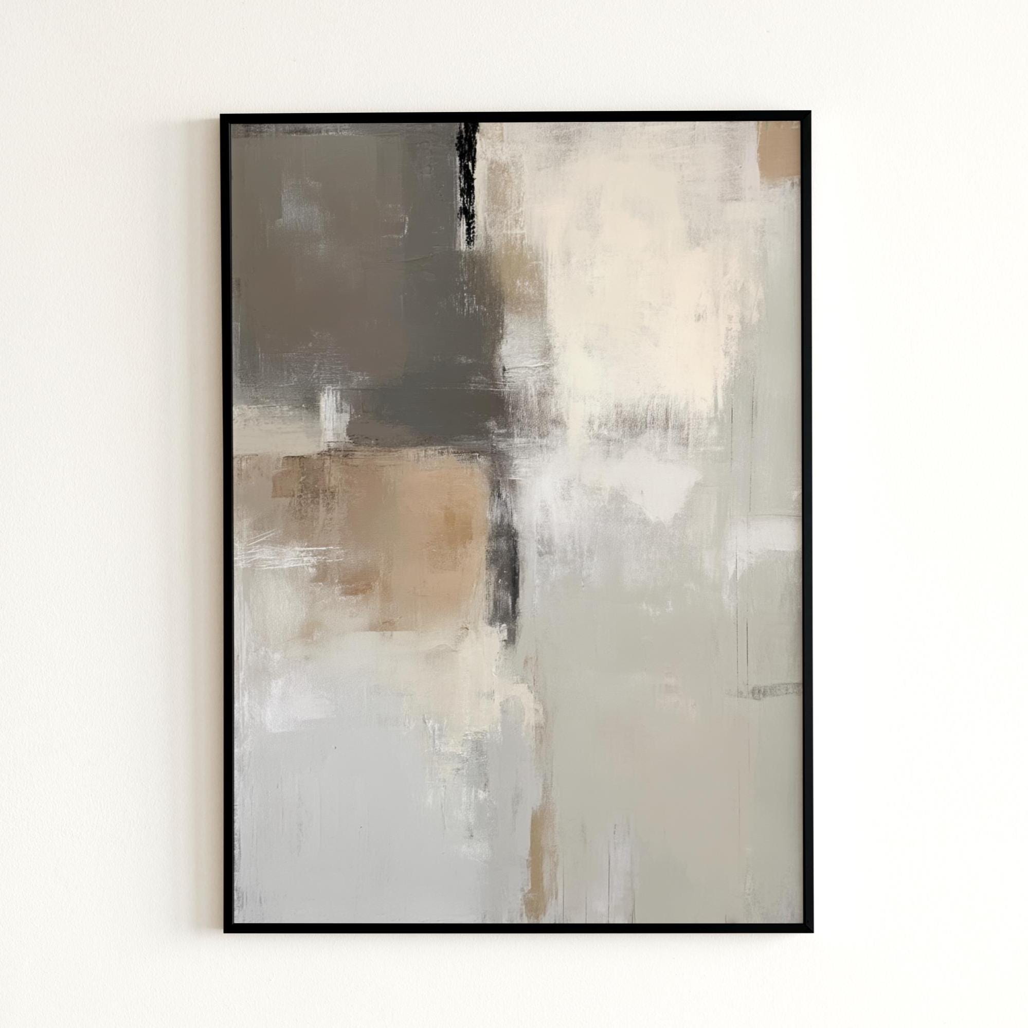 Neutral Abstract Wall Art Set of 2 | Beige Brown Gray Minimalist Prints ...