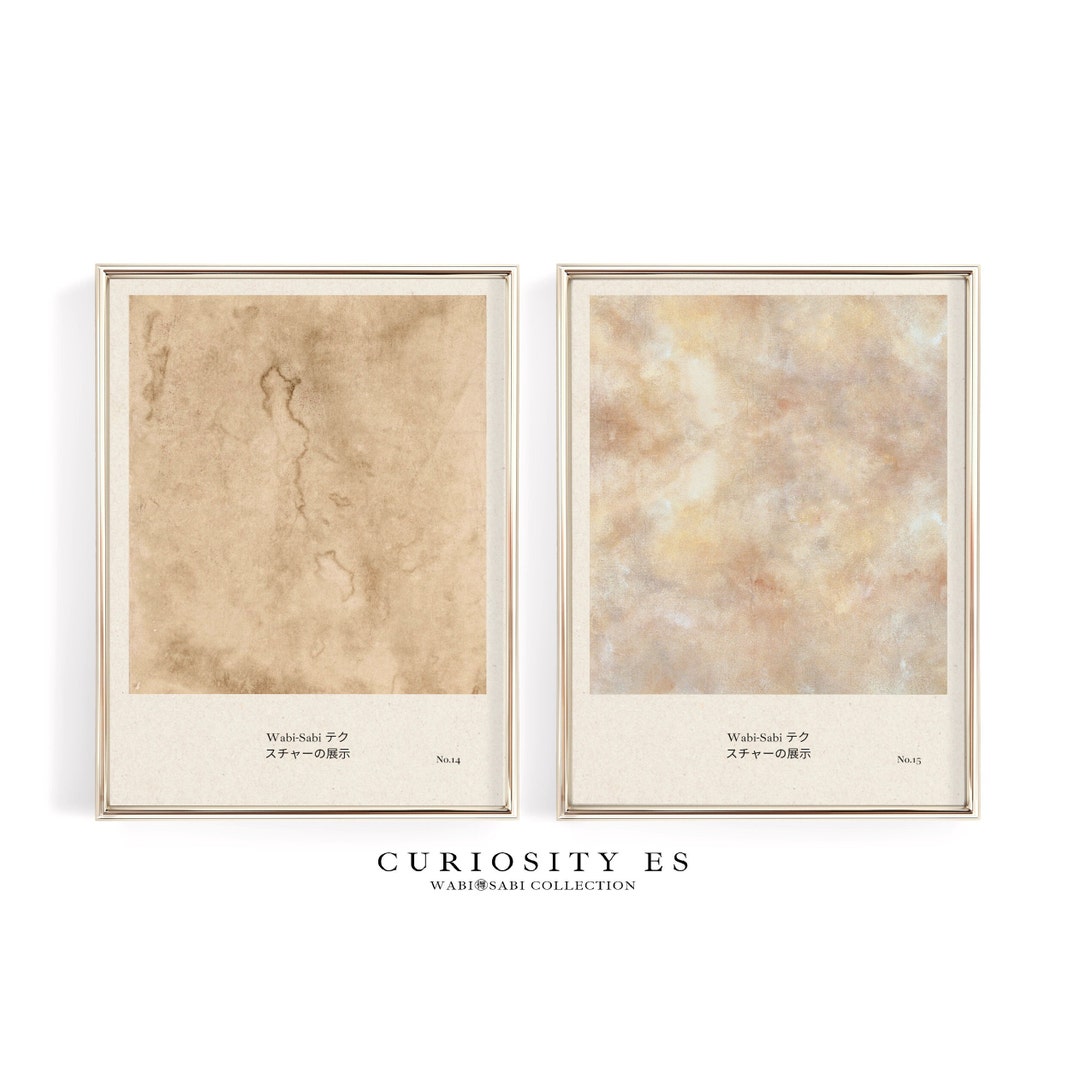 Wabi Sabi Printable Art Set of 2,eclectic Brown Beige Creme Wall Art ...