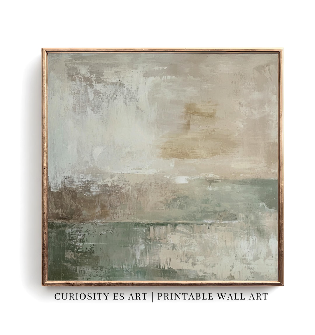 Abstract Landscape Wall Art, Beige Sage Green Neutral Printable ...