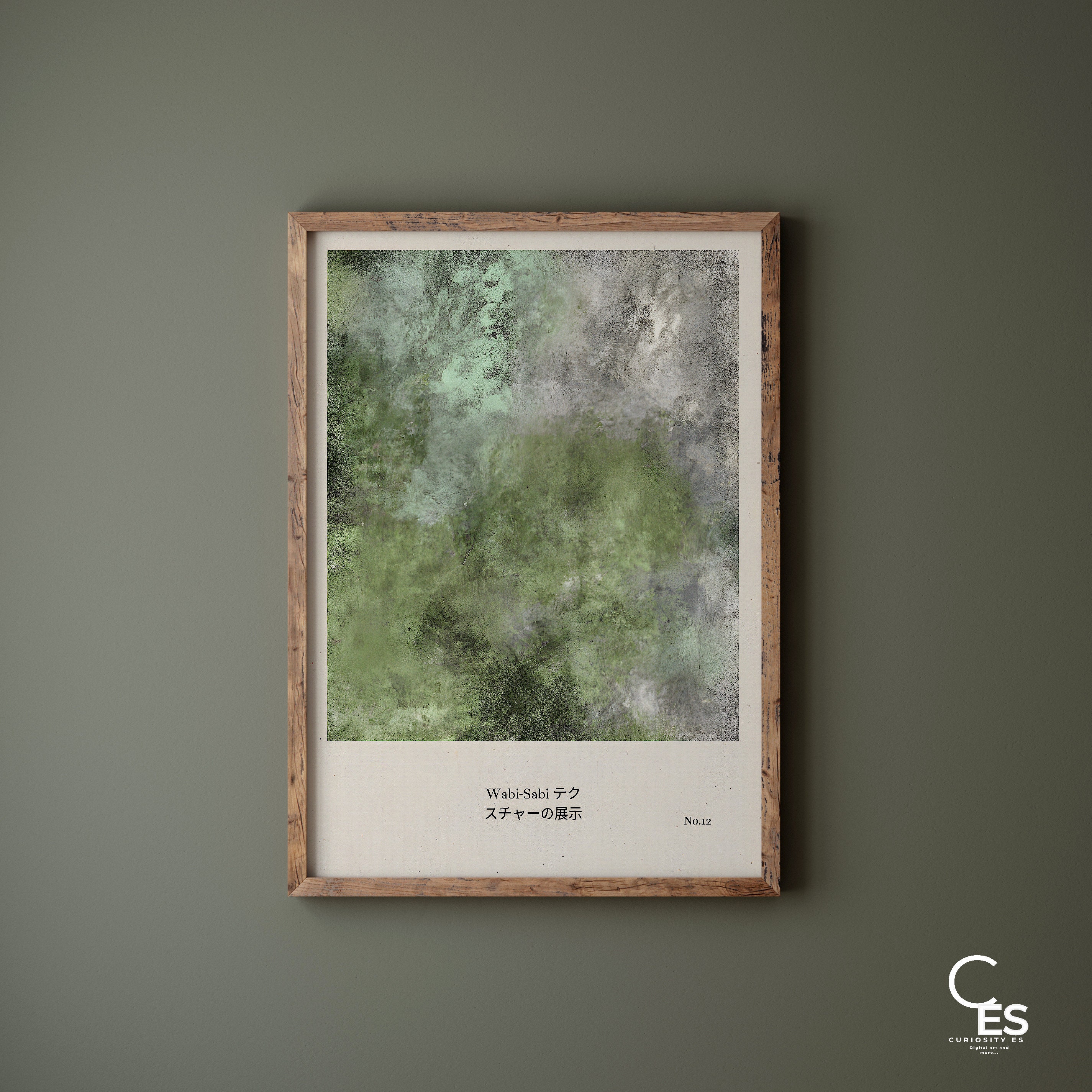 Wabi Sabi Printable Art Set of 2,eclectic Green Wall Art,abstract ...