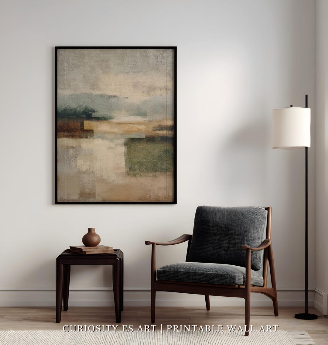 Abstract Landscape Wall Art, Beige Sage Green Neutral Printable ...